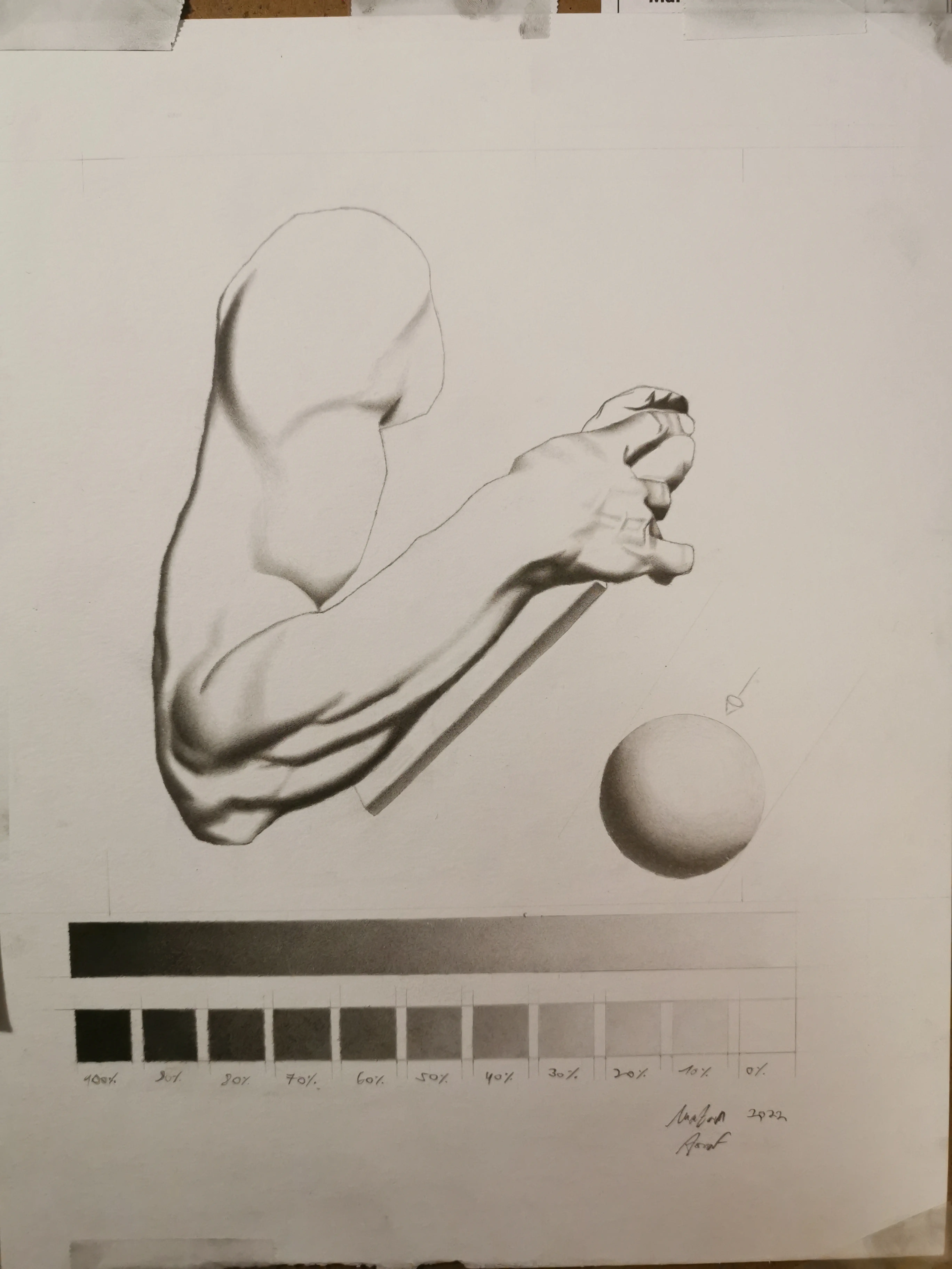 Angel Academy of Art Academic pencil drawing Arm of Moses after Charles Bargue